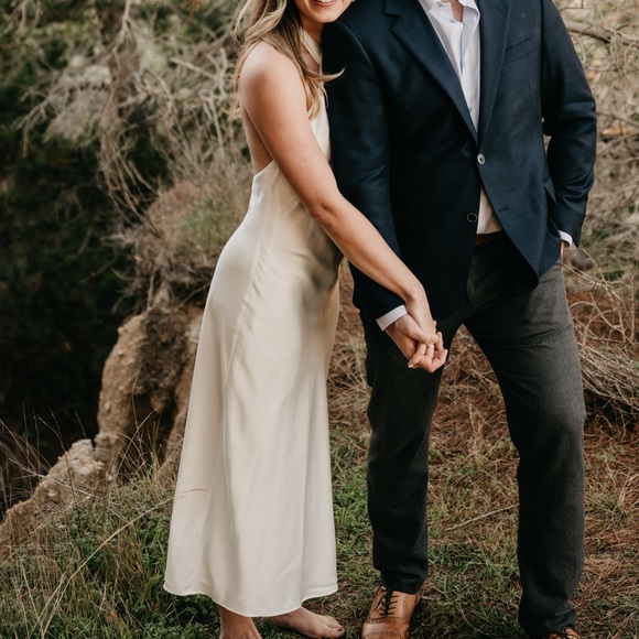 Show Me Your Mumu Jasmine Halter White Satin Midi - Picture 6 of 7